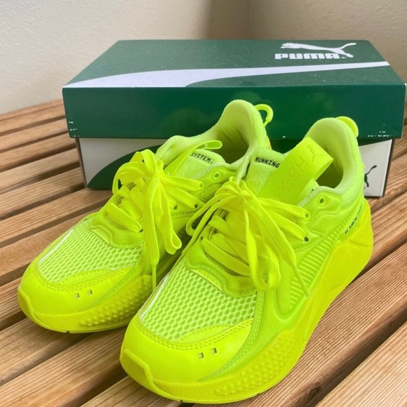 Womens Puma RS X Sneakers Size 8 Neon Yellow - Picture 2 of 2
